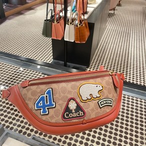 Coach 코치 리그 벨트백 인 시그니처 캔버스 위드 패치스 C6678