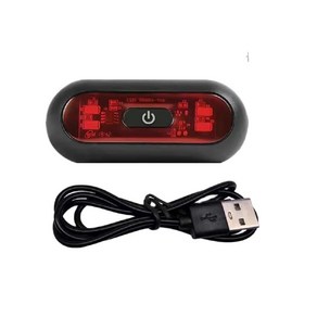 오토바이 자전거 헬멧 미등 안전 신호 경고 램프 방수 후면 LED 조명 충전식 4, 01 Helmet light