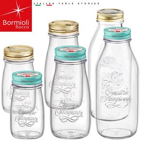 보르미올리 빈티지 우유병 유리병, 1개, 400ml(골드뚜껑)