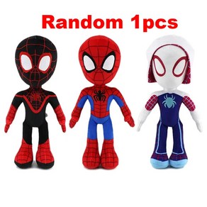32CM 애니메이션 어벤저 스 스파이더 맨 플러시 장난감 운문 Gwen Pete Pake 느와르 인형 를위한 선물, Random 1PCS, 1개