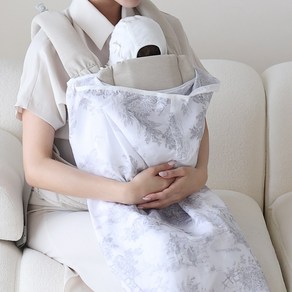 사가 아기띠 워머 햇빛 가리개 올인원 인견 여름 아기 블랭킷 출산선물, 그레이