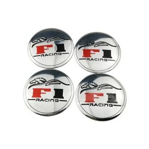 스티커 56mm 엠블럼 개 60mm 휠 스타일링 센터 허브 4 커버 자동차 F1 로고 캡, 4) Silve  56mm wheel sticke