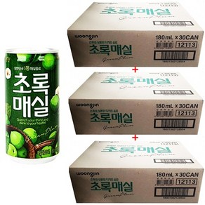 웅진 초록매실 180ml x 90캔(30캔-3박스), 85개