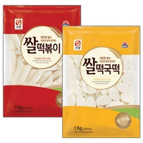 [퀴클리몰] 사조오양 쌀떡국떡 1kg + 쌀떡볶이떡-1kg, 1개, 2kg