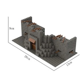 밀리터리 프라모델 군사 육군 블록 건축 폐허 MOC WW2 요새 선물 부품 전장 장난감, 1개