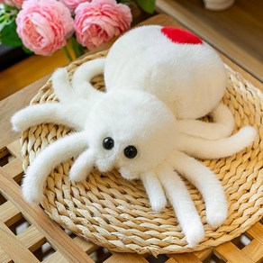 검은 거미 점프 인형 크 애완 동물 귀여운 파충류 봉제 슈퍼, 25cm, white, 1개