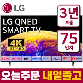 LG TV 75인치 4K UHD 퀀텀닷 나노셀 LED 스마트티비 75QNED80, 스탠드형, 75형, 고객직접설치