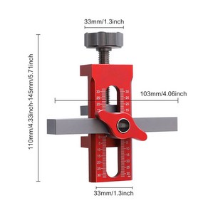 알루미늄 합금 지그 캐비닛 문짝 및 리바운더 장착용 드릴링 가이드 로케이터 목공 포켓 다웰링 2 in 1, 01 Red, 01 1PC, 1개