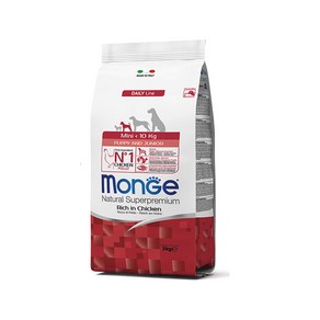 [DOG]몬지 내추럴 슈퍼프리미엄 미니 퍼피&주니어 치킨 800g / 생후 2개월 이후 ~ 12개월 미만의 어린 반려견, 1개, 닭