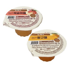 뉴케어 망고젤 10개 + 복숭아젤 10개 환자 영양간식 맛있는 고단백 영양보충간식, 망고맛+복숭아맛, 20개, 100g