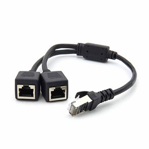 Coms 커플러(RJ45) FT형 8P8C / 분배기 / 1:2 / 2분배 / Black / 30cm / STP BT245, 1개