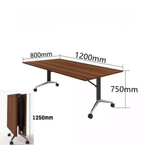 리빙스모던 접이식 바퀴달린 사무실테이블 회의실 사무용 미팅 세미나, 3. 다크브라운