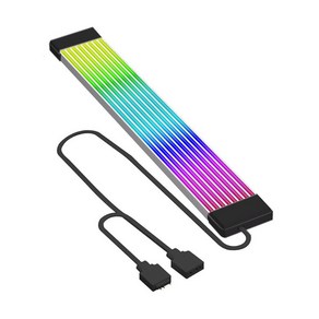 RGB LED 라이트 스트립 바 보드 커버 컴퓨터 전원 공급 장치 ATX 24PIN GPU 비디오 카드 케이블 케이스, 04X8Black, 1개