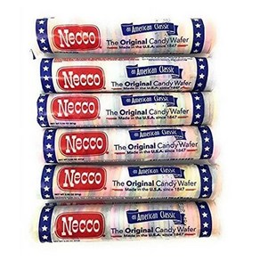 6개세트 oiginal Necco Wafes Oiginal Assoted Candy Rolls 2oz, 6개