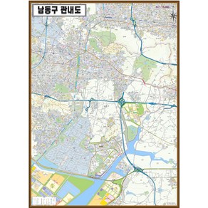 인천시 남동구 지도 [중형], 2-족자 (종이코팅) ＋15000