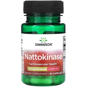 Swanson 나토키나제 4000FU 200mg 캡슐 30정 나토키나아제 Nattokinase, 1개