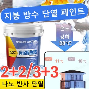 2+2/3+3 단열페인트 친환경 외벽 방수페인트 결로방지페인트 내열 벽지페인트 옥상단열페인트, 방수 단열 페인트x1