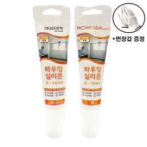 모아 하우징실리콘 E-7000 튜브형 100ml, 2.투명+작업용장갑, 1개