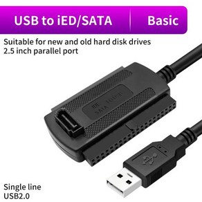 3in1 SATA/IDE 드라이브-USB3.0 어댑터 변환기 케이블 PC 노트 북 2.5 3.5 SDD 하드 드라이브 FE HDD, 01 IDE 2.0, 1개