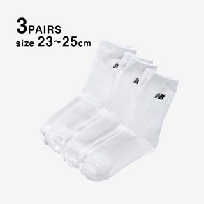 뉴발란스 NBGEDAB221 여성 자수 중목 여자 양말 3PACK (화이트), (10)White, 3개