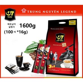 베트남 G7 인스턴트 가루커피 1600g 100개입, 1개, 16g