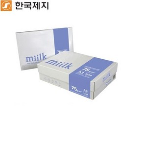 펜코리아(디오피스) 한국제지 75g A4 A3밀크복사용지 250매, 250매입, A3