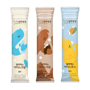 얼려먹는 아이스크림85mlx18개(초코6+밀크6+망고6)/무배, 4.초코 6개+밀크6개+망고 6개, 85ml, 18개