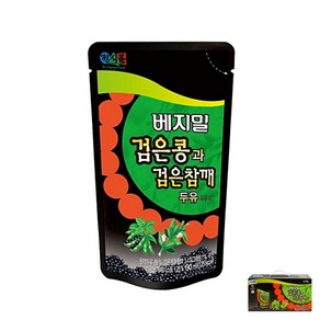 베지밀 검은콩과 검은참깨 두유 파우치, 190ml, 60개