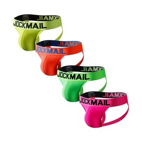 JOCKMAIL 남성용 스트랩 속옷 마이크로 미니 수영 트렁크 팬티 팬티 부드러운 패션 속바지 4팩