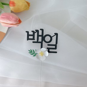 소꼼토퍼 두글자 백일 첫돌 플라워 심플 토퍼