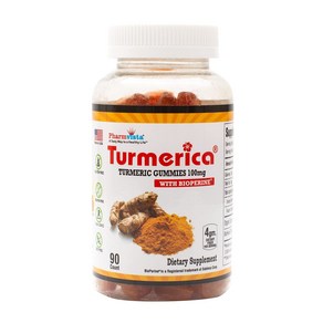 Tumeica - Tumeic Cucumin Gummies 100mg with B 강황 - 흡수 강화를 위한 BioPeine 흑후추 함유 강황 커큐민 구미 100mg, 90정, 1개