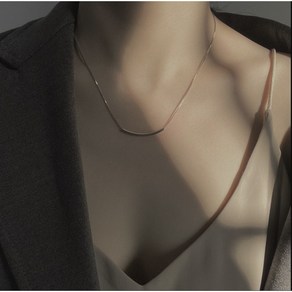 [925 Silve] 모던 원 레이어 실버 은 목걸이 데일리룩 오피스룩 정장 우아한 파티 베이직 데일리 주얼리