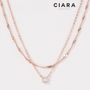 CIARA 14K Lainate 캐럿스톤 언발 투라인 목걸이(GoldPlated)