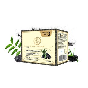 KHADI NATURAL 바질 스크럽 비누 125g 2팩, 숯을 가져가세요