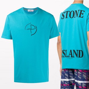 Stone Island [스톤]신상 컴퍼스 자수 백 레터링 티셔츠72152NS89 V0042