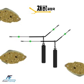 채비공화국 도다리 편대 채비 선상용 원투용 가자미 도다리, 도다리 편대 채비(2개입), 1개