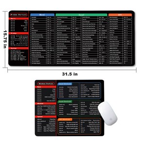 엑셀 단축키 사무실 책상 매트 대형 키보드 마우스 패드 미끄럼 방지 직장인 학생 선물, 09 LockEdge 21x26x2MM, 01 A
