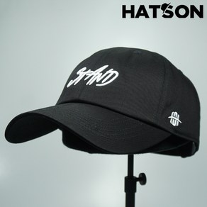 [햇츠온]K0SM444BK HatsON 브랜드 남자 여자 무지 심플 레터링 스트랩 언스트럭쳐 소프트 볼캡 야구모자 AD