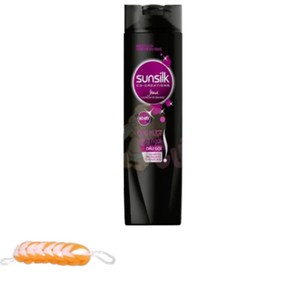 베트남 SUNSILK BLACK 바디 에센스 함유 샴푸 320gX2팩+무료 목욕스펀지