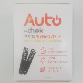 오토첵 혈당 시험지 100매 AUTOCHECK 혈당 측정 검사지 혈당지 당뇨, 100개, 1매