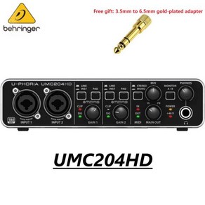 BEHRINGER 마이크 앰프 라이브 레코딩 외장 사운드 카드 USB 오디오 인터페이스 UMC202HD UMC204HD UMC404H, 0 UMC204HD, 한개옵션1