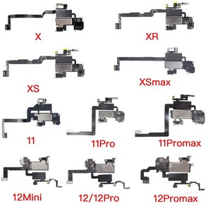 이어 스피커 플렉스 케이블 교체 X XR XS 11 12 미니 프로 맥스 상단 라우드 스피커 마이크 포함, 7.Fo iPhone XSMax, 1개