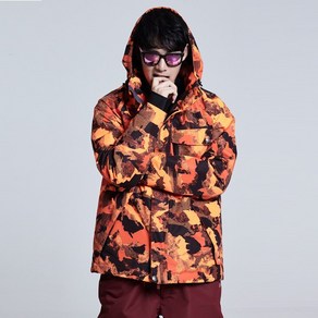 라시엘로 LAZ-813-CAMO ORANGE 남여공용 스키복 보드복 점퍼 자켓