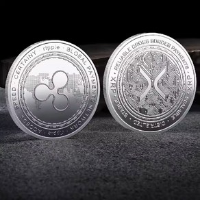 기념 주화 코인 플라스틱 케이스 포함 리플 XRP 골드 실버 도금 암호화 아트 컬렉션 기념품 선물, [04] Silve Style 2