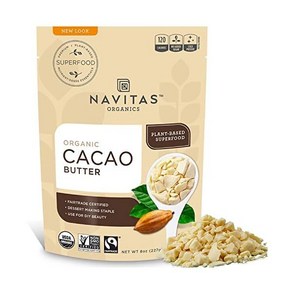 Navitas Oganics 카카오 버터 8온스 유기농 글루텐 프리, 1개, 227g