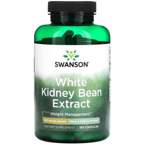 스완슨 화이트 키드니 빈 강낭콩 White Kidney Bean 500mg 180정, 1개