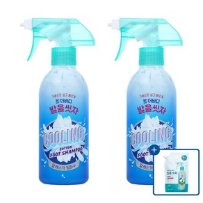 [LG생활건강] 온더바디 발을 씻자 코튼 풋샴푸 쿨링 385ml x 2개 + 레몬리필 500ml, 1개