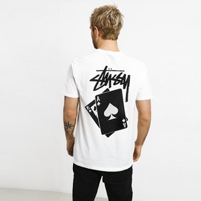 Stussy Tide 브랜드 Stussy 여름 느슨한 라운드 넥 반팔 남성과 여성 카드 놀이 인쇄 커플 티셔츠