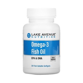 레이크 에비땡 오메가3 30정 레이크에비뉴 omega3 피쉬오일 TG 폼 고약사, 1개