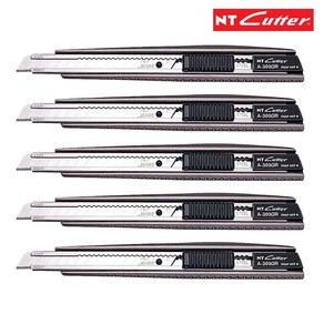 NT커터 커터칼 컷터칼 작업용 알루미늄 다목적 재단칼 9mm, A-300GRP, 5개